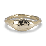 Raw Gold Signature Ring with Textured Finish