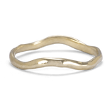 Slim Raw Gold Ring with Zigzag Texture