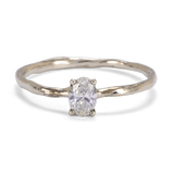 Oval 0.30ct White Diamond Solitaire Raw Ring