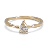 Pear Cut 0.35ct Champagne Solitaire Ring