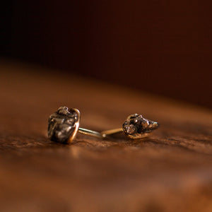 Gold meteorite earrings