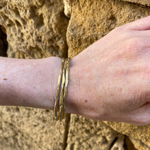 Raw solid gold bracelet