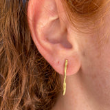 Raw straight  silver earrings