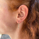 Raw straight  silver earrings