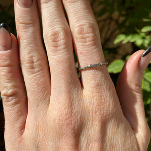 Simple silver branch rings