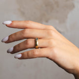 Chubby Gold Ring with Marquise-Cut Champagne Diamond