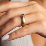 Chubby Gold Ring with Marquise-Cut Champagne Diamond