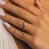 Raw Ring with Horizontal Lab- Grown Oval Diamond