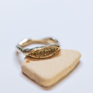Yellow -champagne concave ring