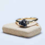 Meteorite Ring with a Diamond Accent
