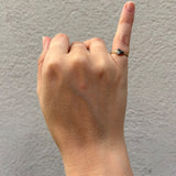 Meteorite Ring with a Diamond Accent