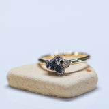 Meteorite Ring with a Diamond Accent