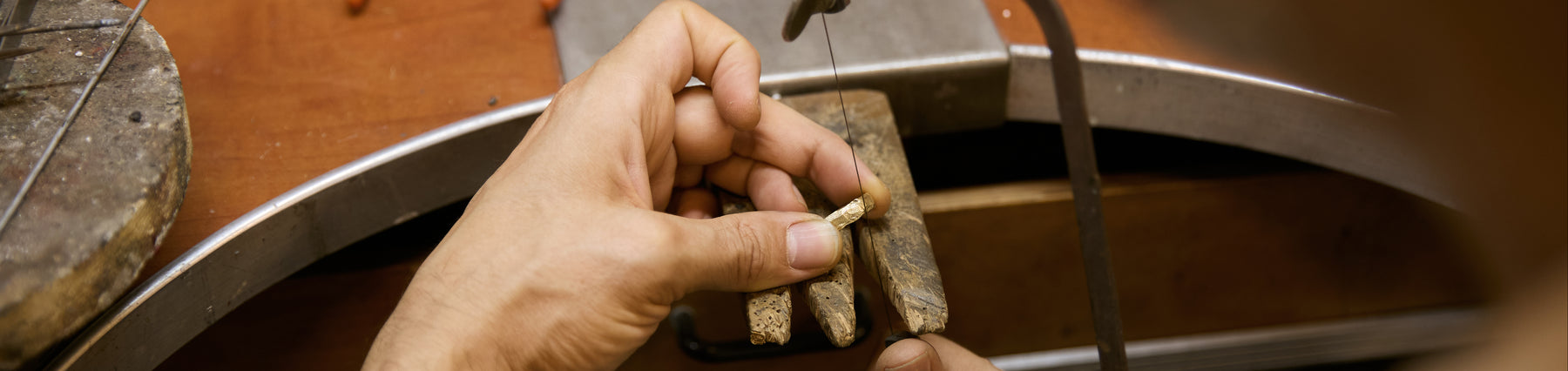 Molten gold being poured during the lost-wax casting process