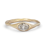 Raw Ring with Horizontal Lab- Grown Oval Diamond