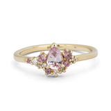 Cluster Ring with Pink Drop Sapphire