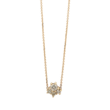 Small Champagne Diamond Cluster Necklace