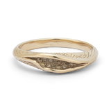 Narrow Passage Concave Ring with Diamonds