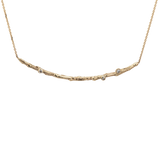 Gold Branch Necklace with 3 Diamonds