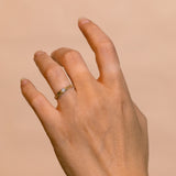 Tapered Cracked Earth Ring With Champagne Diamond