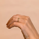 Tapered Cracked Earth Ring With Champagne Diamond