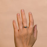 Tri-Stone Branch Ring with Sapphire and Meteorites