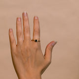 Spring Cluster Ring with Parti Sapphire Center and White Diamond Accents