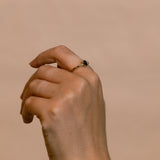 Spring Cluster Ring with Parti Sapphire Center and White Diamond Accents