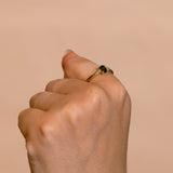 Spring Cluster Ring with Parti Sapphire Center and White Diamond Accents