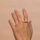 Raw Gold Ring with Green Sapphire