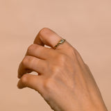 Raw Gold Ring with Green Sapphire