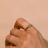 Raw Gold Ring with Green Sapphire
