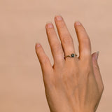 Delicate Ring with Meteorite and Bubble Motif