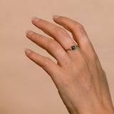 Delicate Ring with Meteorite and Bubble Motif