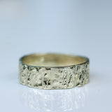 Gold Ring with Tree Stump Texture