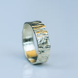 Gold Ring with Tree Stump Texture
