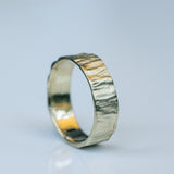 Gold Ring with Tree Stump Texture
