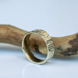 Gold Ring with Tree Stump Texture
