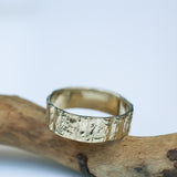Gold Ring with Tree Stump Texture