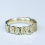 Narrow Grooved Texture Gold Ring