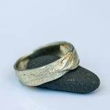 Gold Ring with Overlapping Leaf Design