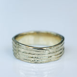 Arranged Striped Coal Texture Ring