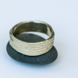 Arranged Striped Coal Texture Ring