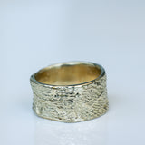 Gold Ring with Wide Rope Texture