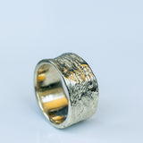 Gold Ring with Wide Rope Texture