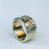 Gold Ring with Wide Rope Texture
