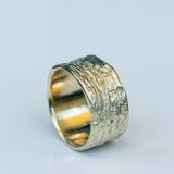 Gold Ring with Wide Rope Texture