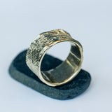 Gold Ring with Wide Rope Texture