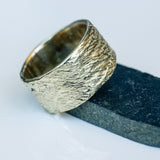 Gold Ring with Wide Rope Texture