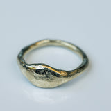 Raw Gold Signature Ring with Textured Finish