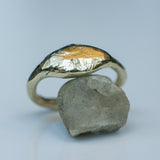 Raw Gold Signature Ring with Textured Finish